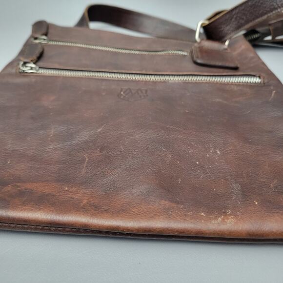 I Malatesta Leather Brown Crossbody Shoulder Bag Made in Italy - Picture 11 of 14